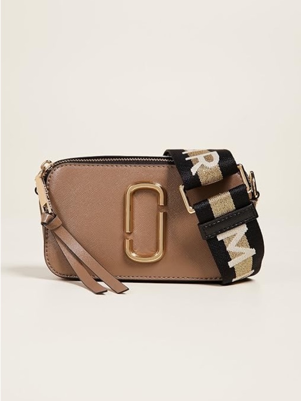 Marc Jacobs The Snapshot Lthr Crossbody Bag with Free Wallet - Taupe/Cream/Black